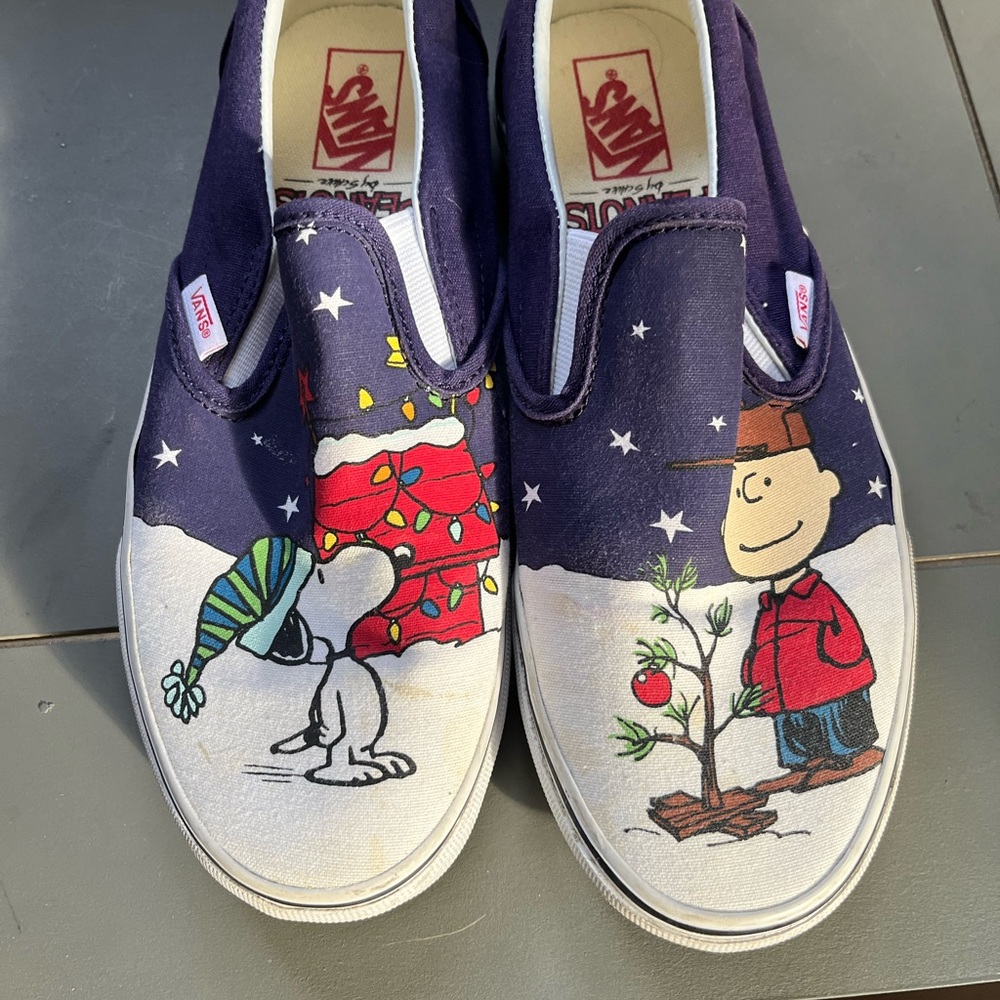 Vans Navy Snoopy & Charlie Brown Slip-On Sneakers